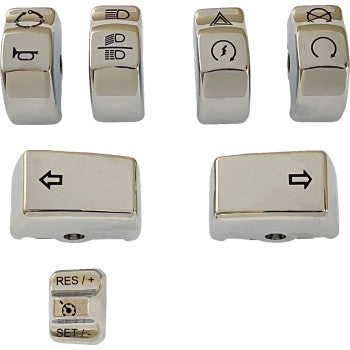 DRAG SPECIALTIES Switch Caps - Chrome 0616-0395