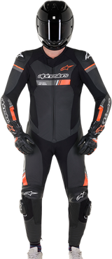 Traje de cuero de 1 pieza ALPINESTARS GP Force Chaser - Negro/Rojo fluorescente - EE. UU. 48 / UE 58 3150321-1030-58