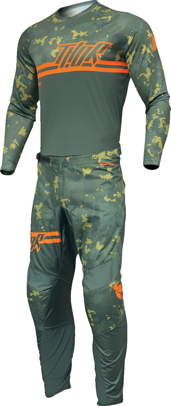 THOR Sector DIGI Jersey - Forest Green/Camo - Large 2910-7575