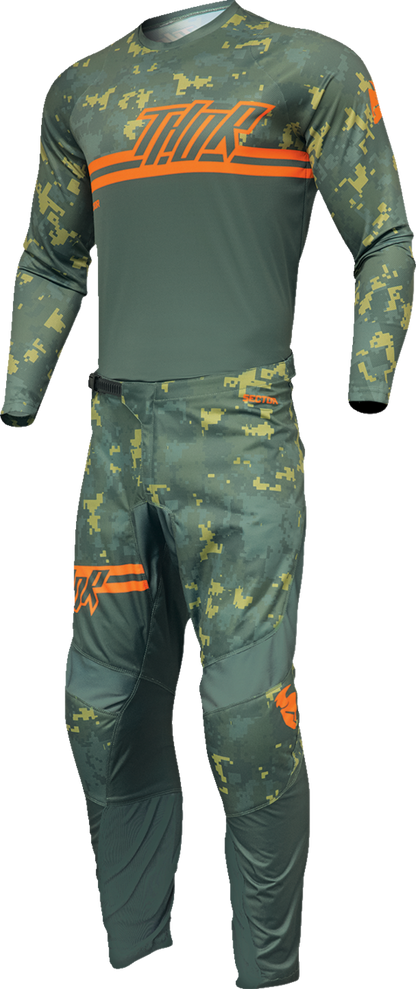 THOR Sector DIGI Jersey - Forest Green/Camo - Large 2910-7575