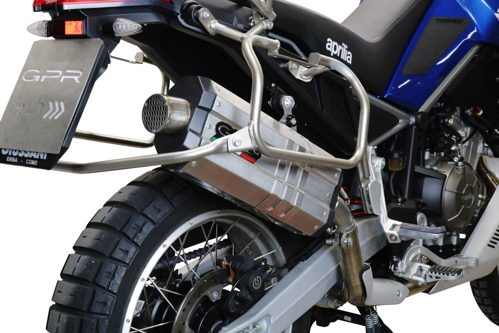 GPR Exhaust for Aprilia Tuareg 660 2021-2023, DUNE Titanium, Slip-on Exhaust Including Removable DB Killer and Link Pipe  E5.A.77.DNTIT