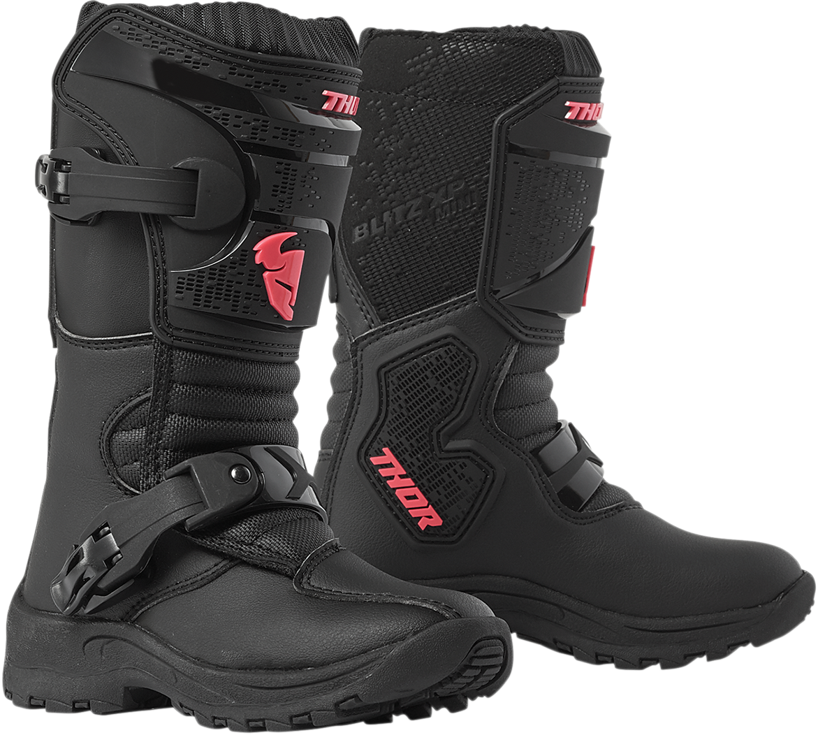 THOR Mini Blitz XP Boots - Black/Pink - Size 10 3411-0542