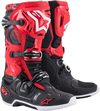 Botas ALPINESTARS Tech 10 - Negro/Rojo - US 10 2010020-31-10