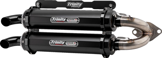 Silenciador doble deslizante TRINITY RACING Stage 5 - Cerakote Black TR-4165S-C2