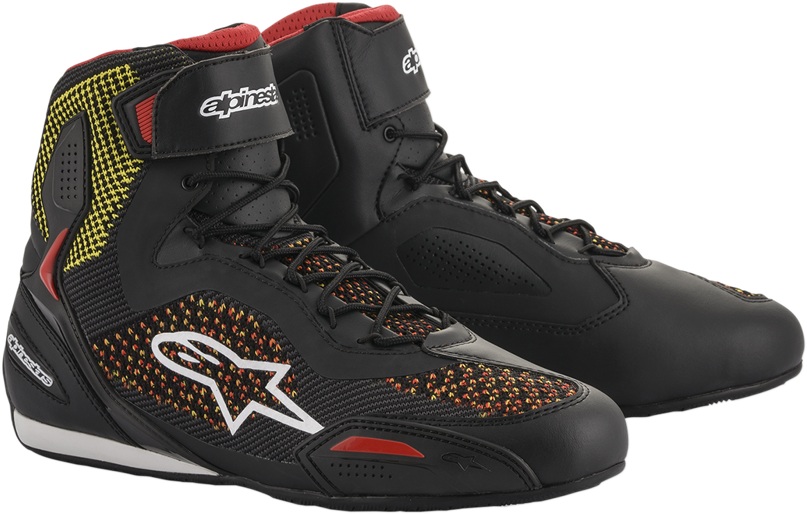 ALPINESTARS Faster-3 Rideknit Shoes - Black/Red/Yellow - US 13.5 2510319153014