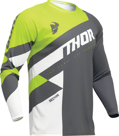 THOR Youth Sector Checker Jersey - Gray/Green - 2XS 2912-2418