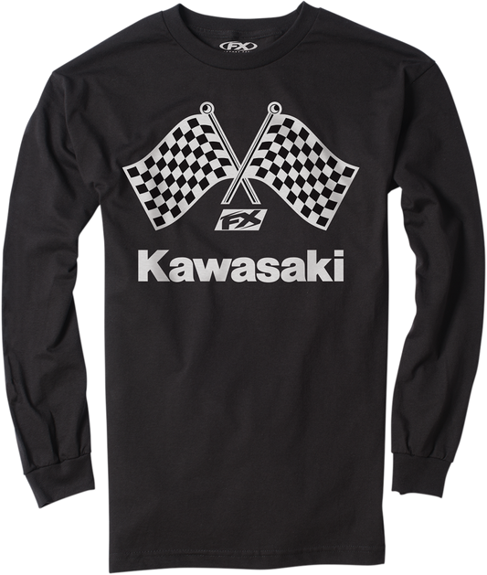 FACTORY EFFEX Kawasaki Finish Line Long-Sleeve T-Shirt - Black - XL 23-87116