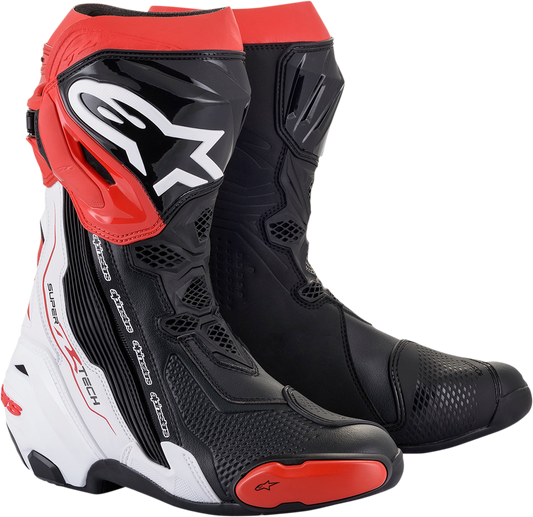 ALPINESTARS Supertech R Boots - Black/White/Red - US 9.5 / EU 44 2220021-123-44