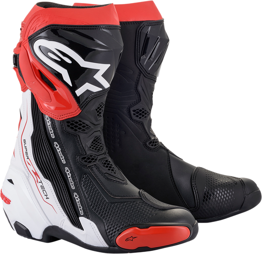 ALPINESTARS Supertech R Boots - Black/White/Red - US 8 / EU 42 2220021-123-42