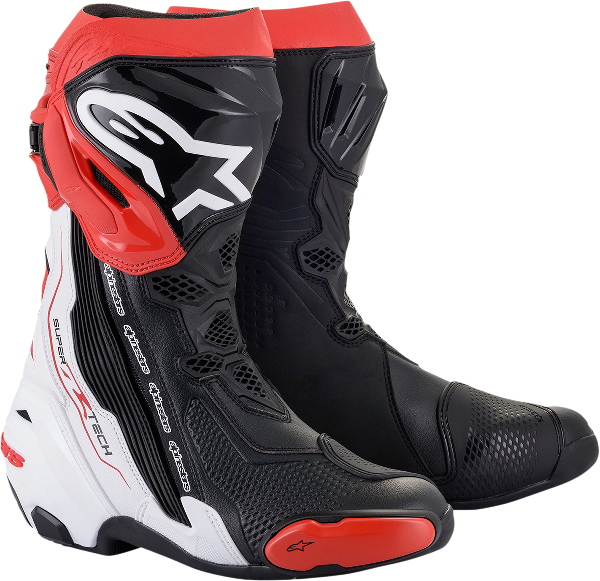 ALPINESTARS Supertech R Boots - Black/White/Red - US 10.5 / EU 45 2220021-123-45