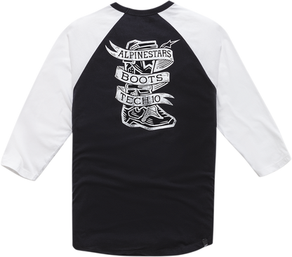 ALPINESTARS Booted Raglan T-Shirt - Black/White - Large 1210710041020L