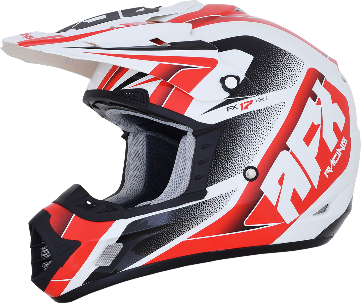 AFX FX-17 Helmet - Force - Pearl White/Red - Large 0110-5246