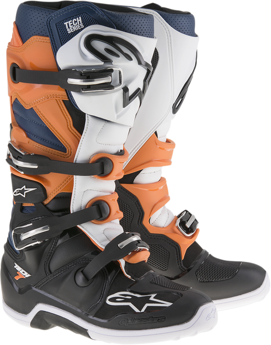 ALPINESTARS Tech 7 Enduro Boots - Black/Orange/White - US 12 2012114-1427-12