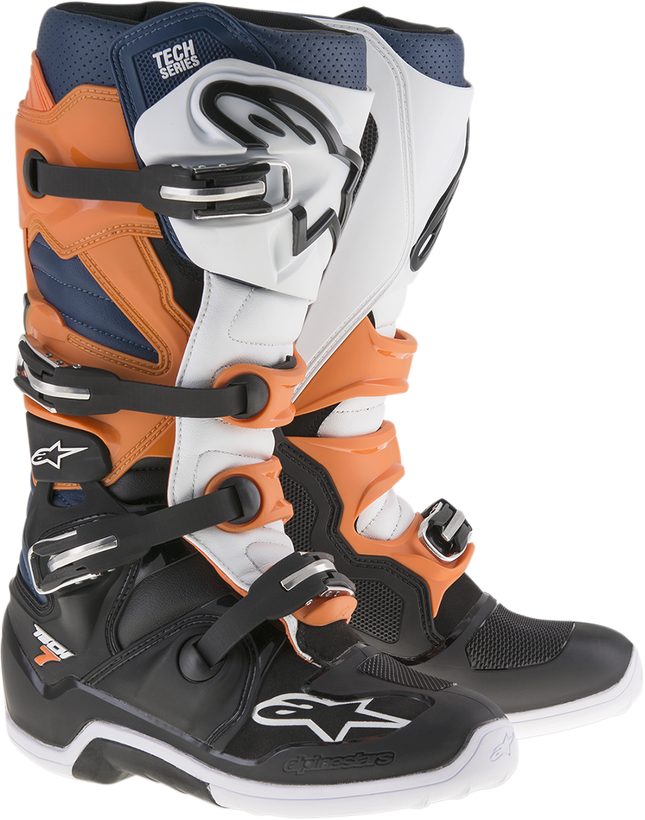 Botas de enduro ALPINESTARS Tech 7 - Negro/Naranja/Blanco - US 12 2012114-1427-12