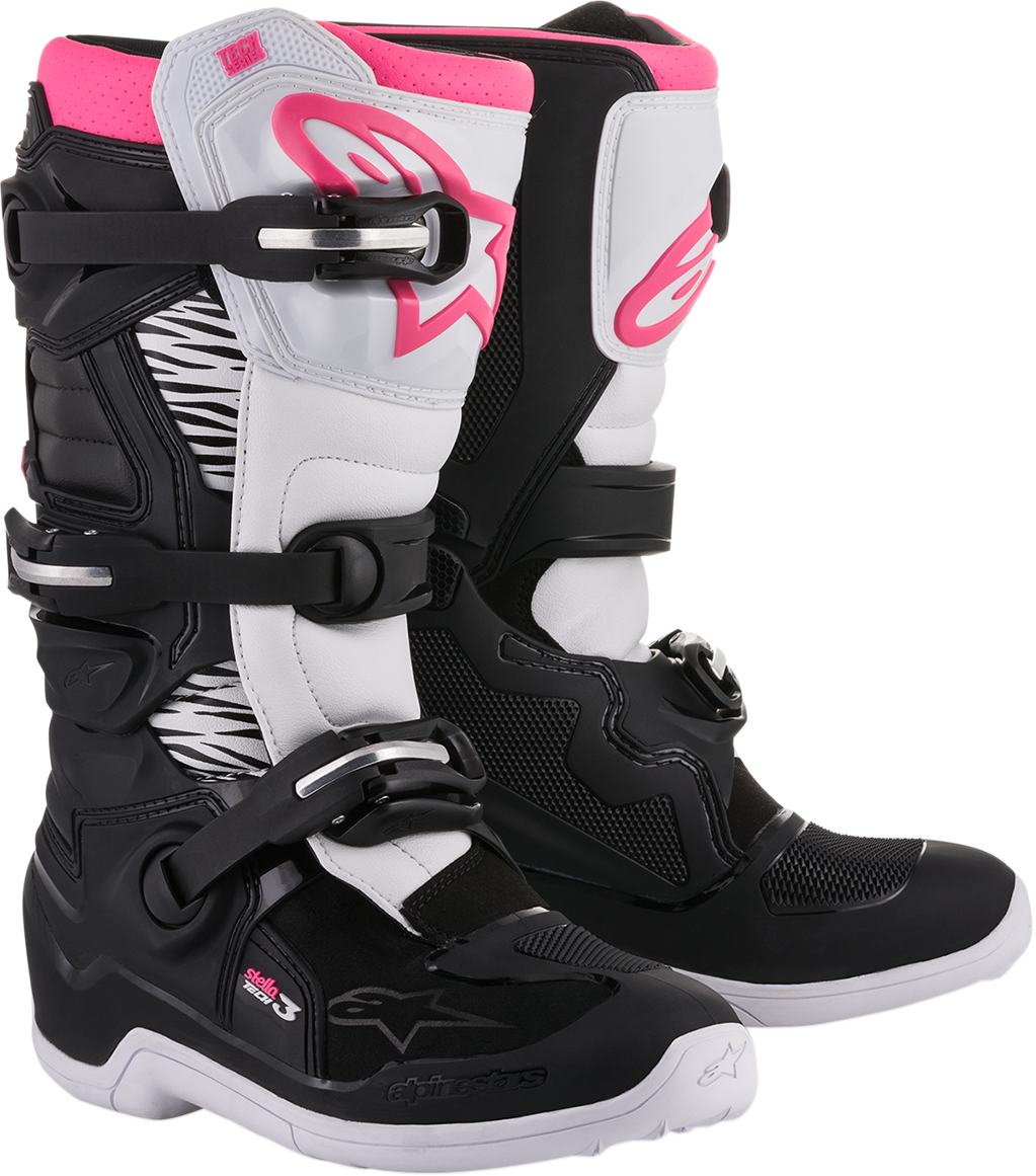 ALPINESTARS Stella Tech 3 Boots - Black/White/Pink - US 7 2013218-130-7