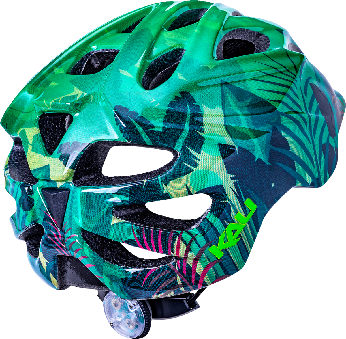 KALI Child Chakra Lighted Helmet - Jungle - Gloss Green - XS 0221022214