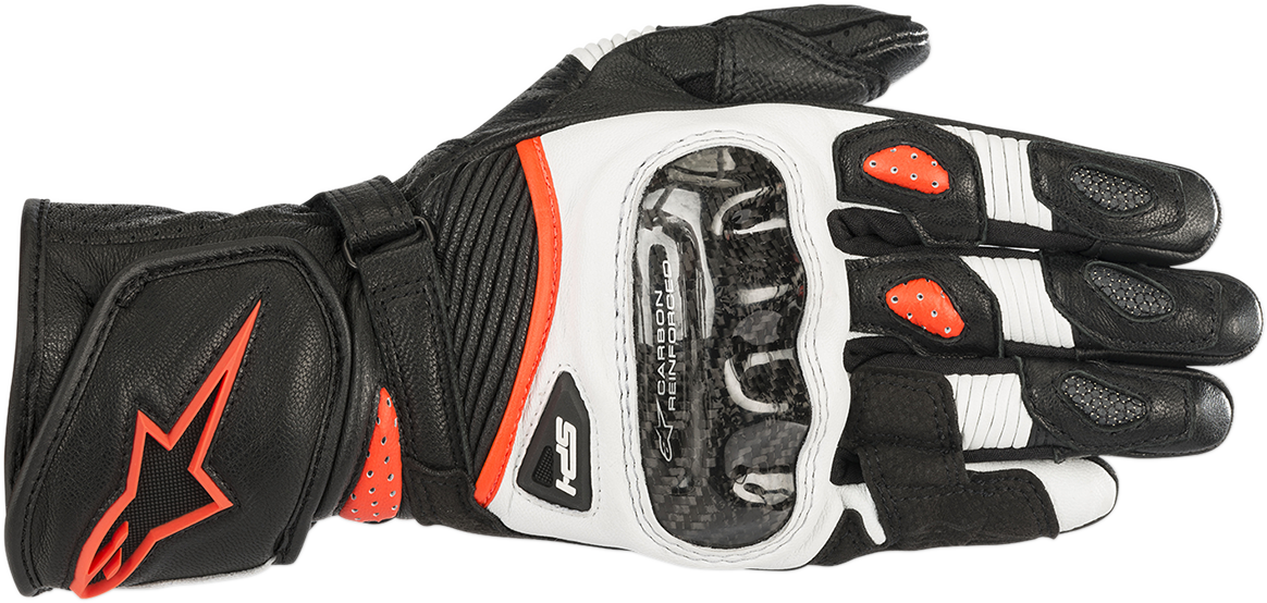 ALPINESTARS Stella SP-1 V2 Gloves - Black/White/Fluo Red - Medium 3518119-1231-M