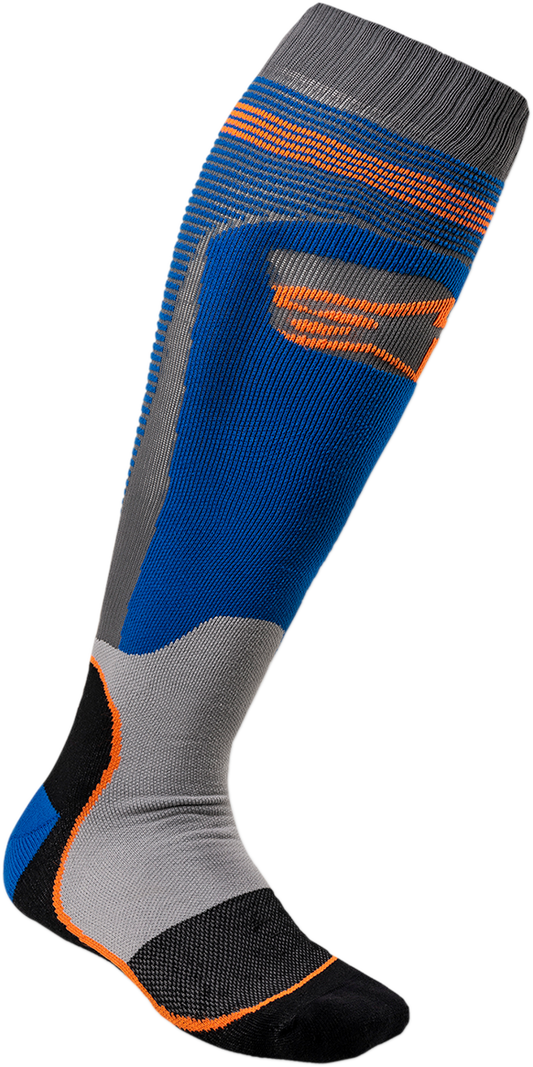 ALPINESTARS MX Plus 1 Socks - Blue/Orange - Large/2XL 4701820-7042L2X