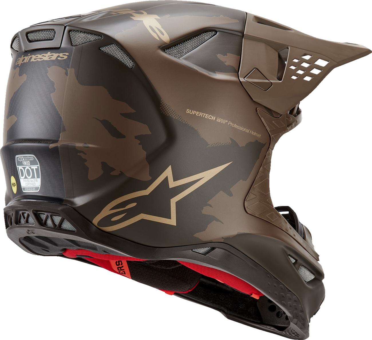 ALPINESTARS Supertech M10 Helmet - Squad - MIPS® - Dark Brown/Gold - Large 8302823-839-LG