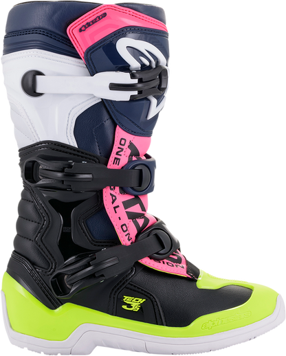 Botas ALPINESTARS Tech 3S - Negro/Azul/Rosa/Blanco/Amarillo - US 8 2014018-1176-8