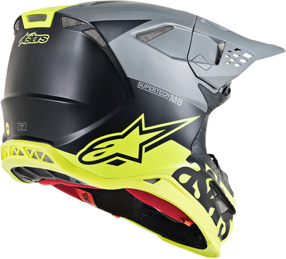 ALPINESTARS Supertech M8 Helmet - Radium - MIPS - Matte Black/Mid Gray/Yellow Fluo - XL 8301519-1305-XL