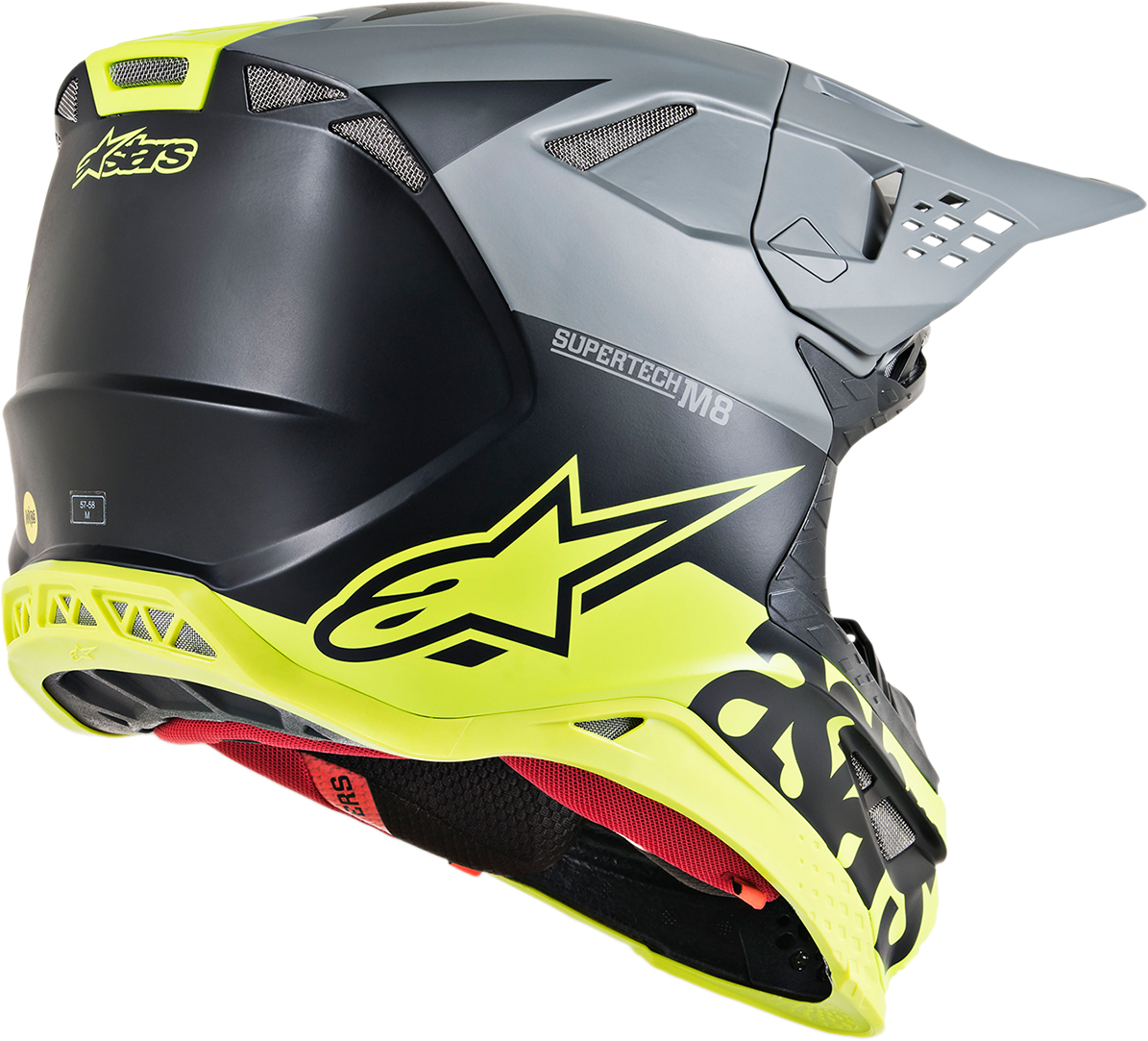 ALPINESTARS Supertech M8 Helmet - Radium - MIPS - Matte Black/Mid Gray/Yellow Fluo - Large 8301519-1305-LG