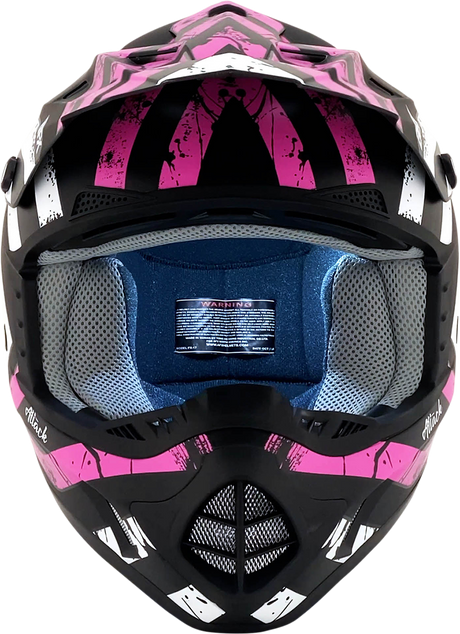 AFX FX-17 Helmet - Attack - Matte Black/Fuchsia - 2XL 0110-7171
