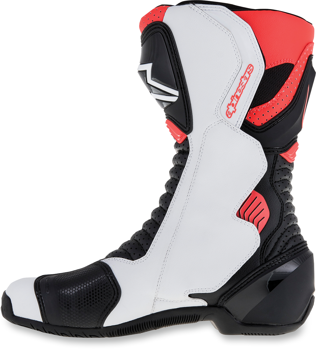 ALPINESTARS SMX-6 v2 Vented Boots - Black/White/Red Fluorescent - US 9.5 / EU 44 2223017-1320-44