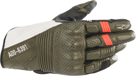 ALPINESTARS Kei Gloves - Forest/Black/White/Fluo Red - Medium 3566221-6123-M