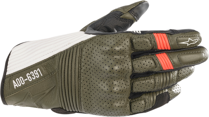 ALPINESTARS Kei Gloves - Forest/Black/White/Fluo Red - Small 3566221-6123-S