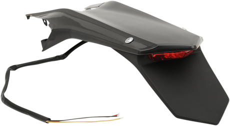 UFO Enduro Rear Fender - with Light - Black HU03362001