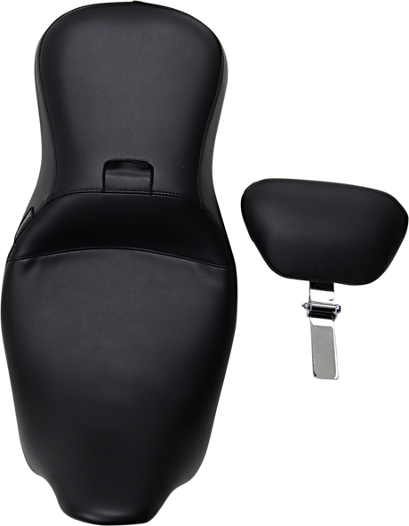 LE PERA Outcast Seat - 2-Up - With Backrest - Smooth - Black - FLH LK-997BR