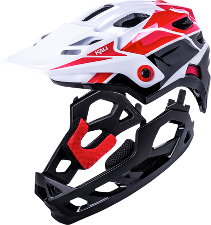 KALI Child Maya Full Face Helmet - Race - Gloss White/Red/Black 0221922112