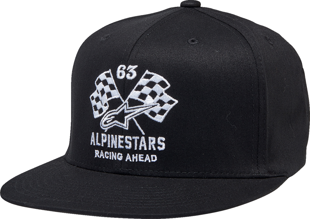 Gorra plana ALPINESTARS Double Check - Negro/Blanco - Pequeña/Mediana 1212812301020SM 