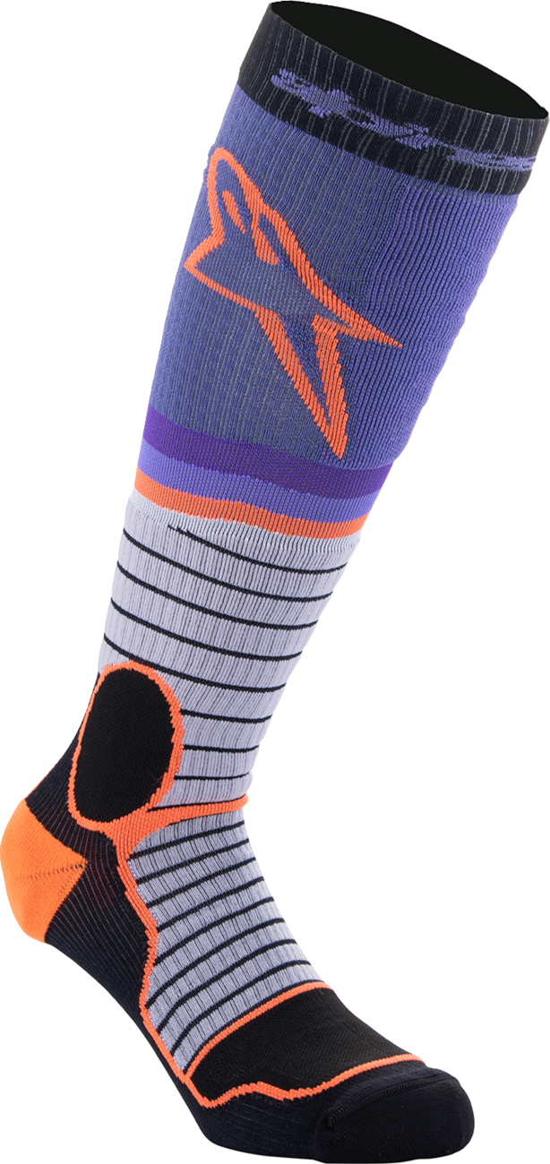 ALPINESTARS MX Pro Socks - Black/Gray/Purple/Orange - Large 4701524-1207-L