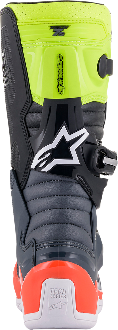 ALPINESTARS Youth Tech 7S Boots - Black/Gray/Red/White/Yellow - US 7 2015017-9058-7