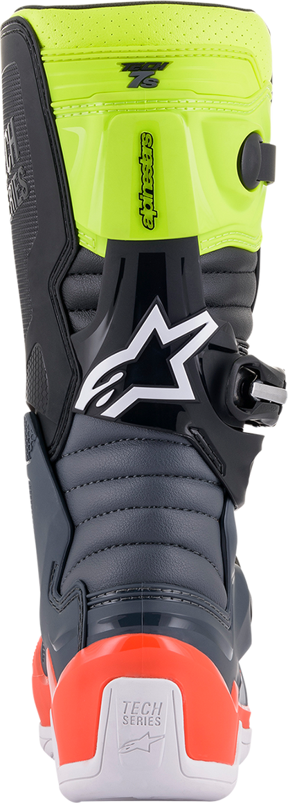 ALPINESTARS Youth Tech 7S Boots - Black/Gray/Red/White/Yellow - US 2 2015017-9058-2