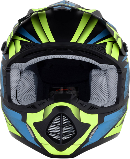 AFX FX-17 Helmet - Force - Matte Black/Green/Blue - Large 0110-5216