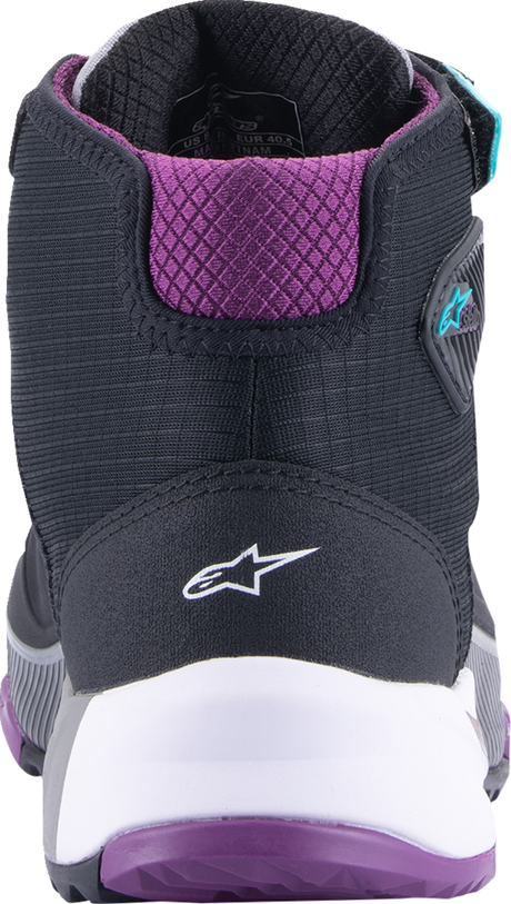 Zapatos ALPINESTARS Stella CR-X Drystar - Negro/Gris/Verde azulado/Púrpura - US 9.5 2611523137095 