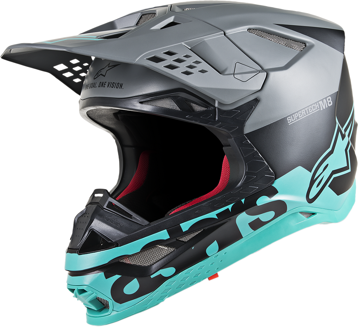 ALPINESTARS Supertech M8 Helmet - Radium - MIPS - Black Matte/Mid Gray/Teal - Small 8301519-1306-SM