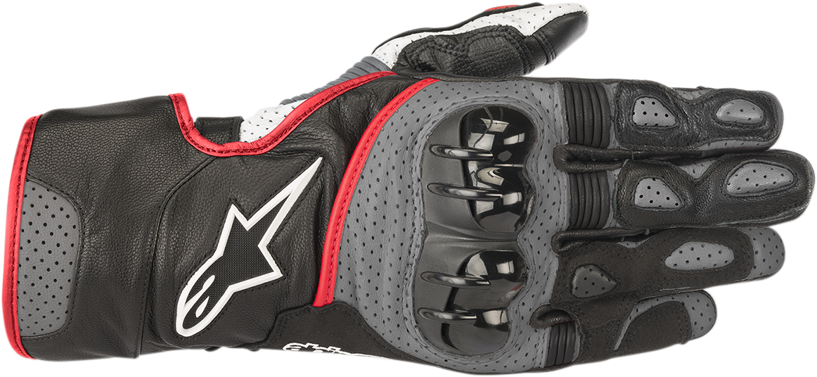 Guantes ALPINESTARS SP-2 V2 - Negro/Gris/Rojo Fluo - 2XL 3558218-1130-2X 
