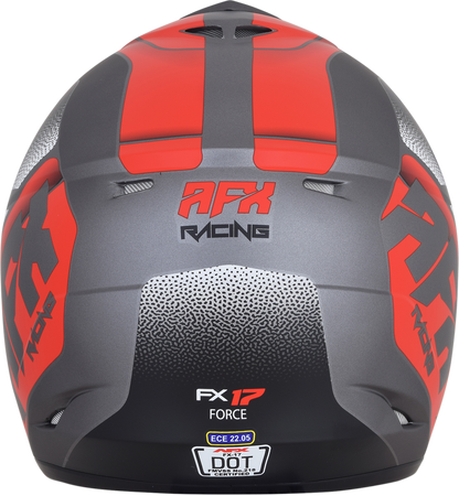 AFX FX-17 Helmet - Force - Frost Gray/Red - Large 0110-5205