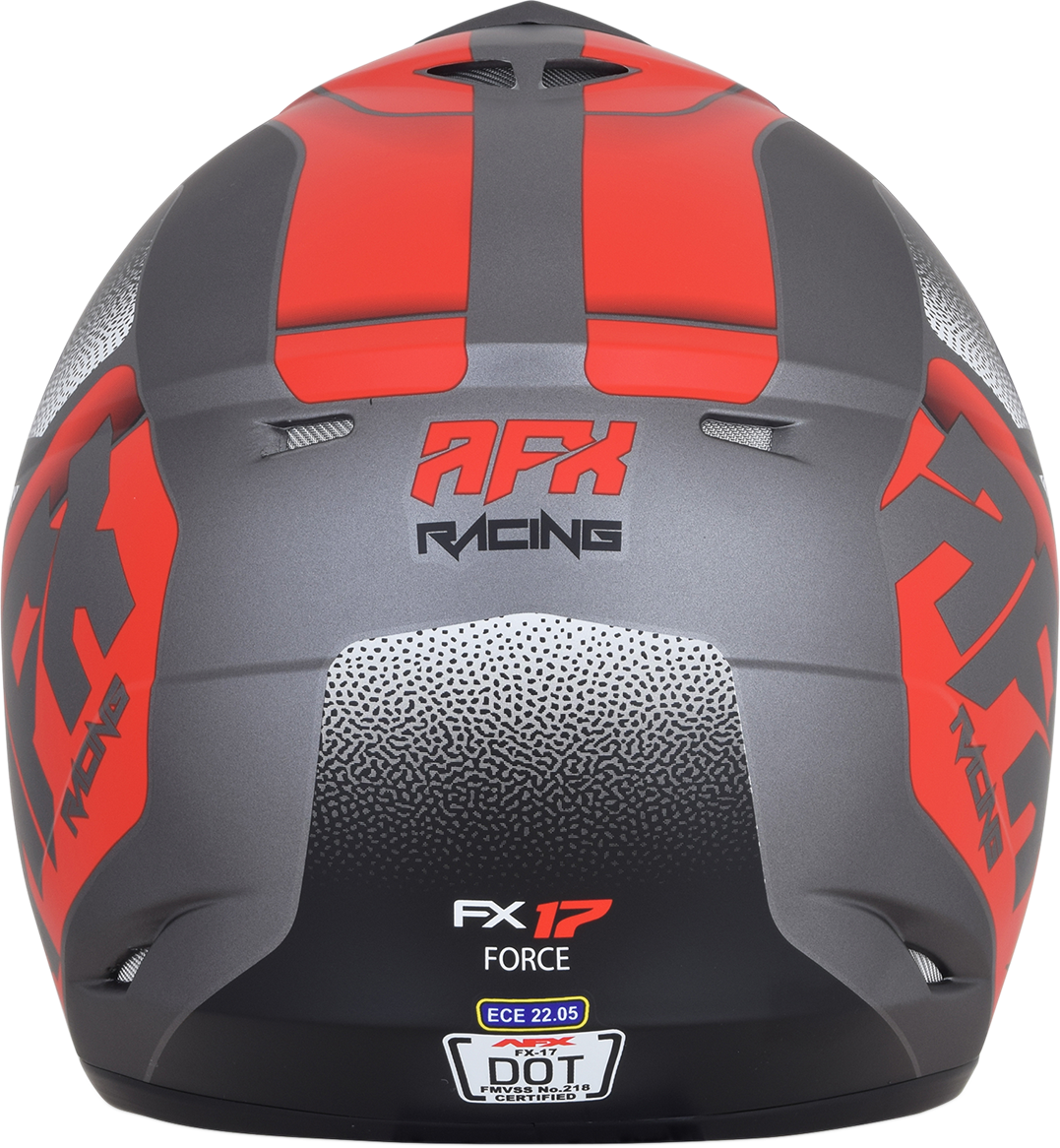 AFX FX-17 Helmet - Force - Frost Gray/Red - XL 0110-5206