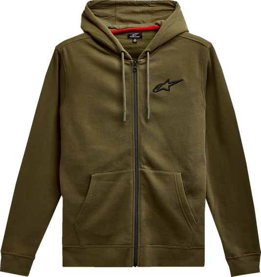 Sudadera con capucha y cremallera ALPINESTARS Ageless - Militar/Negro - 2XL 12125360069102X 