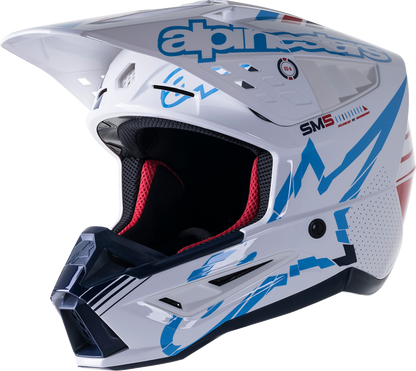 Casco ALPINESTARS SM5 - Acción - Blanco brillante/Cian/Negro - Mediano 8306122-2077-MD 