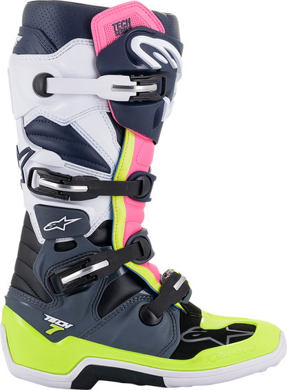 ALPINESTARS Tech 7 Boots - Black/Pink/White/Yellow - US 10 2012014-9076-10