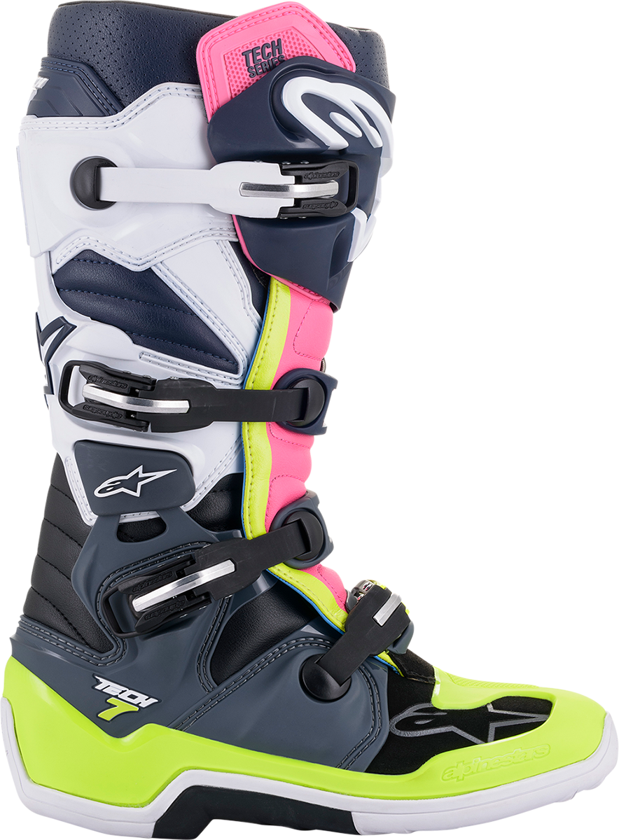 ALPINESTARS Tech 7 Boots - Black/Pink/White/Yellow - US 11 2012014-9076-11