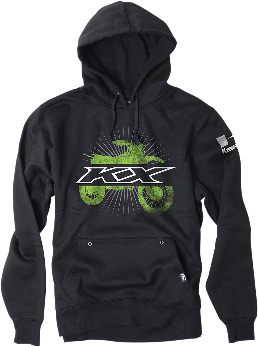 FACTORY EFFEX Sudadera con capucha Kawasaki para jóvenes - Negro - Grande 19-83124 