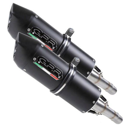 GPR Exhaust for Aprilia Shiver 750 Gt 2007-2016, Furore Nero, Dual slip-on Including Removable DB Killers and Link Pipes  A.36.FUNE
