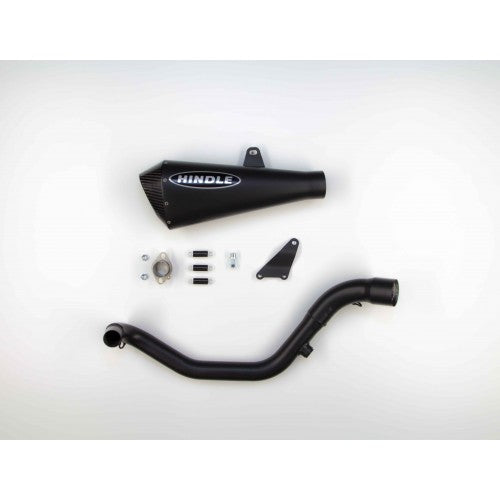 Hindle full exhaust z125 2017-2020 evo megaphone - black ceramic carbon tip